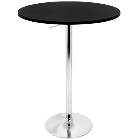 LUMISOURCE Elia Adjustable Bar Table, 41 in W, 41 in H, Wood Top, Black BT-TLELIA27 BK